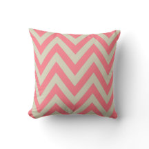 Coral Pink  Beige  ZigZag  Stripes Chevron Pattern