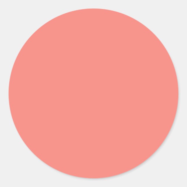 Coral Pink Best Colour Matching Classic Round Sticker (Front)
