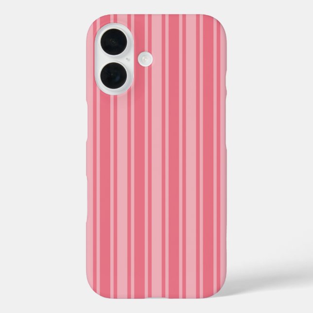 Coral pink candy stripes Case-Mate iPhone case (Back)