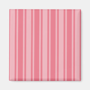 Coral pink candy stripes magnet