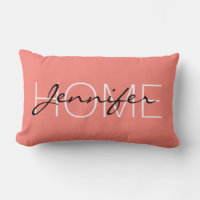 Coral pink colour home monogram