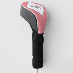Coral Pink Customised Monogram Golf Head Cover