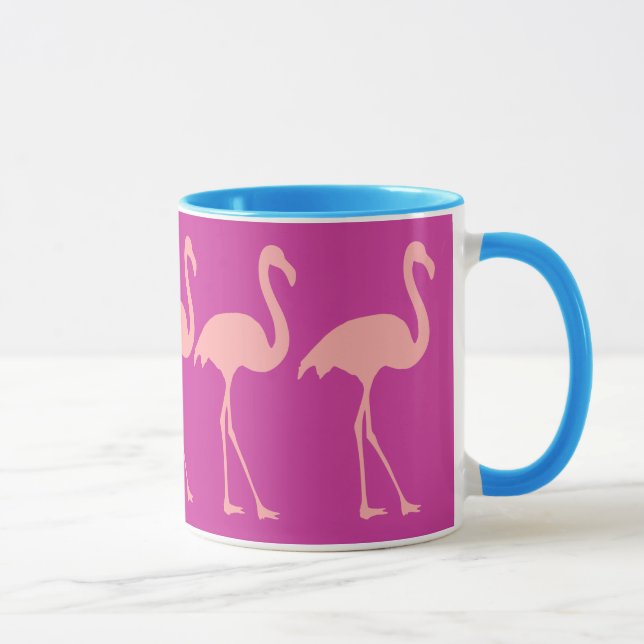 Coral pink flamingo bird design coffee mug (Right)