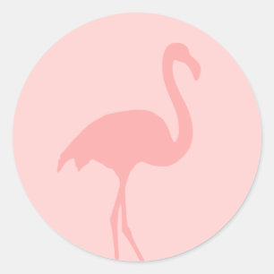 Coral pink flamingo bird stickers