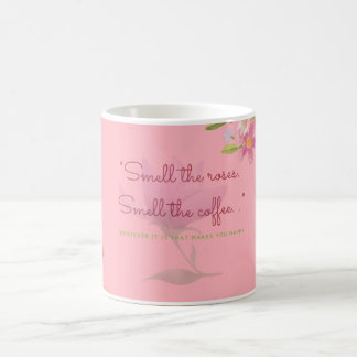 Coral Pink Floral Coffee Mug |