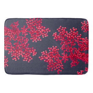 Coral Pink Flower Buds Bath Mat