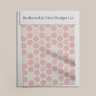 Coral Pink Geo Hexagon Pattern // Any Colour Fabric