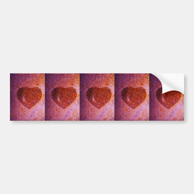 coral pink heart bumper sticker (Front)