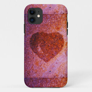 coral pink heart iPhone 11 case