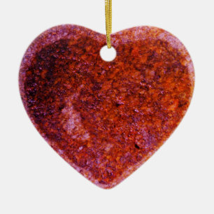 coral pink heart ceramic tree decoration
