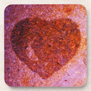 coral pink heart coaster