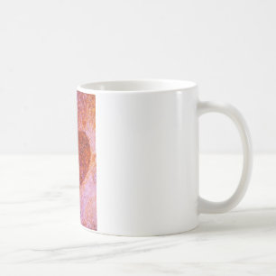 coral pink heart coffee mug