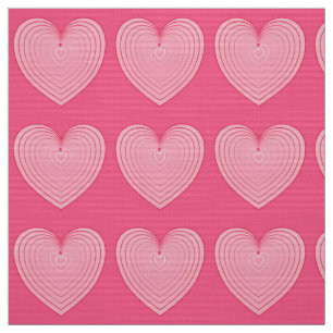 Coral pink hearts, deeper pink background fabric