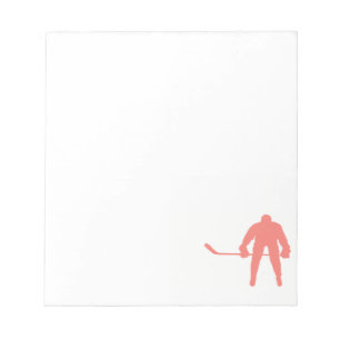 Coral Pink Hockey Notepad