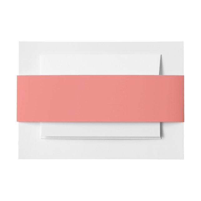 Coral Pink Invitation Belly Band (Front Example)