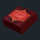 Coral Pink Lace Wedding Anniversary Gift Box<br><div class="desc">Custom design monogram wooden gift boxes with lids : Unique and Stylish fractal art lace in coral pinks and touches of gold lace like design - Exquisite and elegant custom Wedding, Anniversary or engagement present. Personalise with names, anniversary date and monogram or numbers - made into a wonderful wooden gift...</div>
