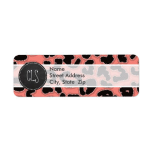 Coral Pink Leopard Print; Chalkboard look