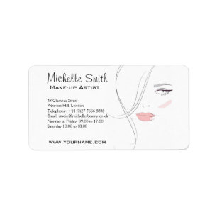 Coral pink lips make up artist branding label