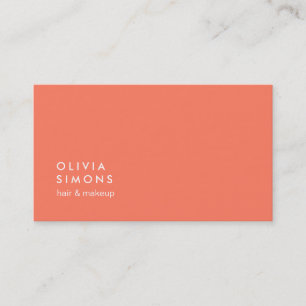Coral pink Minimalist Business Card