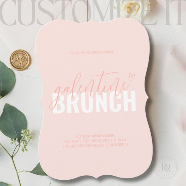 Coral Pink Modern Galentine Party Invitation (Creator Uploaded)