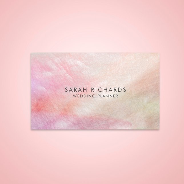 Coral Pink Mother of Pearl Elegant Business Card (Creator Uploaded)
