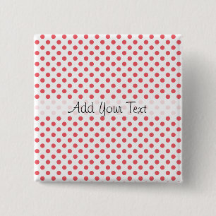 Coral Pink Polka Dots by Shirley Taylor 15 Cm Square Badge