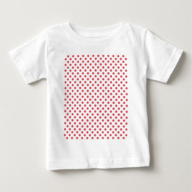 Coral Pink Polka Dots by Shirley Taylor Baby T-Shirt (Front)