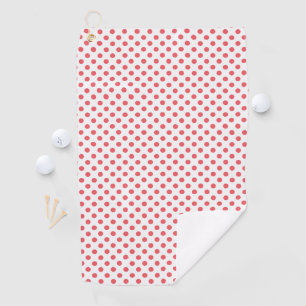 Coral Pink Polka Dots by Shirley Taylor Golf Towel