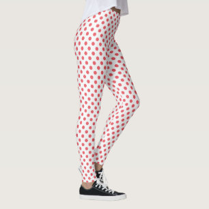 Coral Pink Polka Dots by Shirley Taylor Leggings