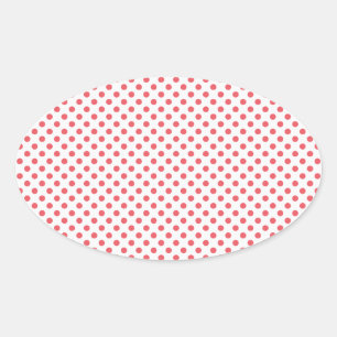 Coral Pink Polka Dots by Shirley Taylor Oval Sticker