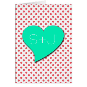 Coral Pink Polka Dots-Monogram by Shirley Taylor