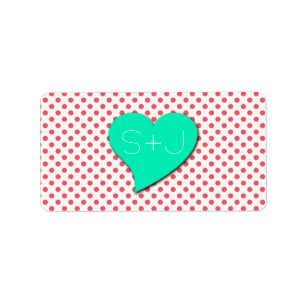 Coral Pink Polka Dots-Monogram by Shirley Taylor Label