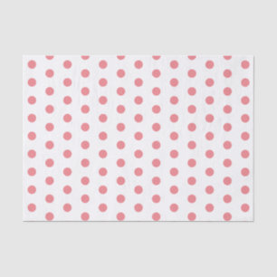 Coral Pink Polka Dots Pattern Tissue Paper