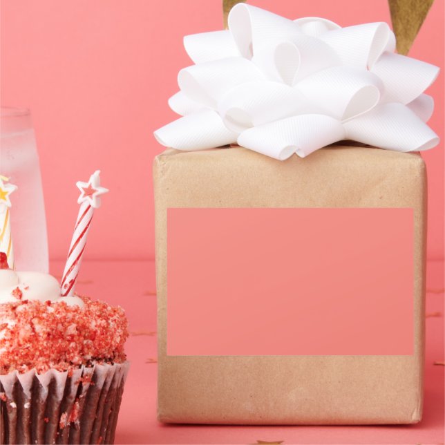 Coral Pink Rectangular Sticker (Party)