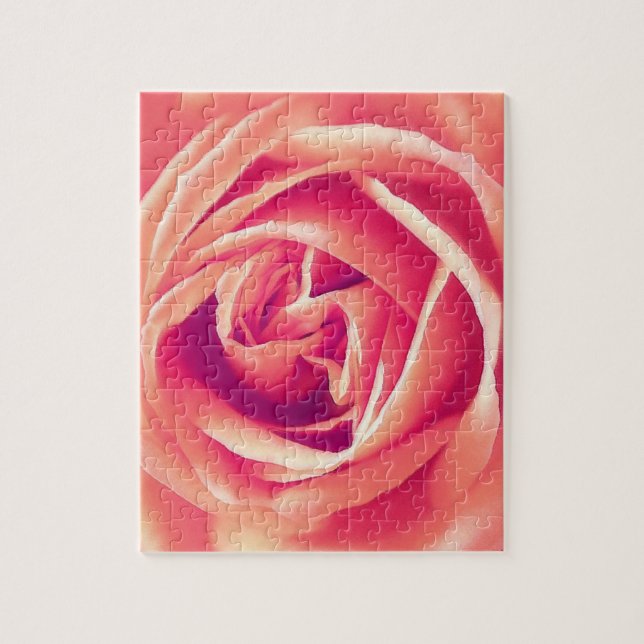 Coral pink rose print jigsaw puzzle (Vertical)