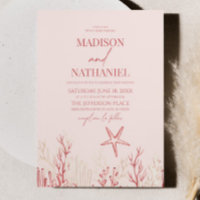 Coral Pink Sea Shell Ocean Beach Wedding