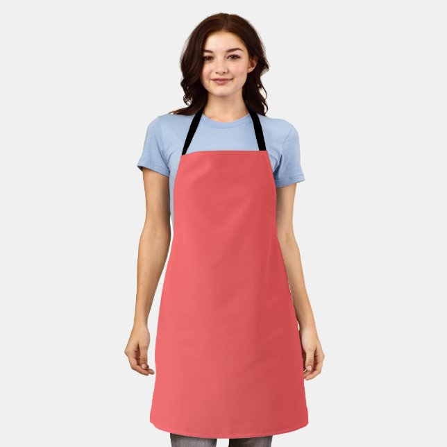 Coral Pink  (solid colour)  Apron (Worn)