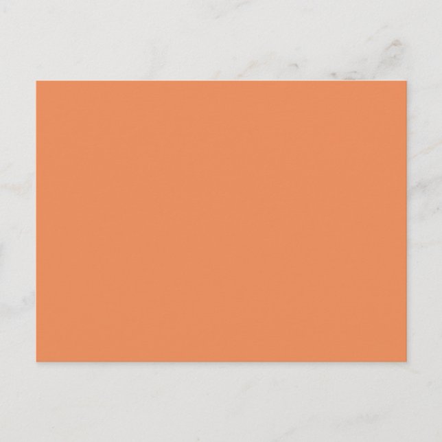 Coral pink solid colour ready to customise postcard (Front)