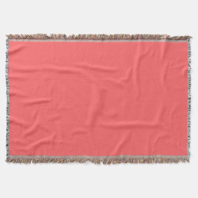 Coral Pink  (solid colour)  Throw Blanket (Front)