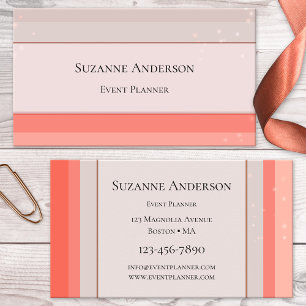 Coral Pink Sparkle Event Planner Business Card