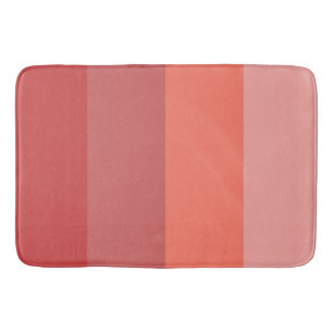Coral Pink Stripes  Bath Mat