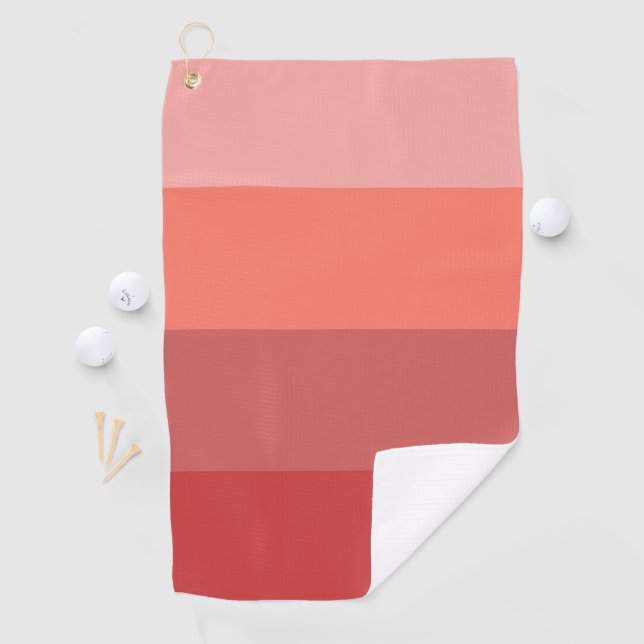 Coral Pink Stripes Golf Towel (InSitu)