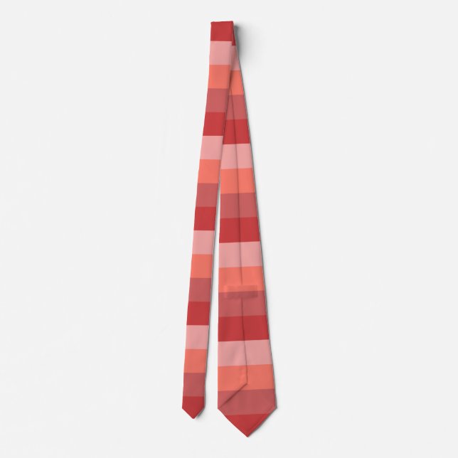 Coral Pink Stripes  Tie (Back)