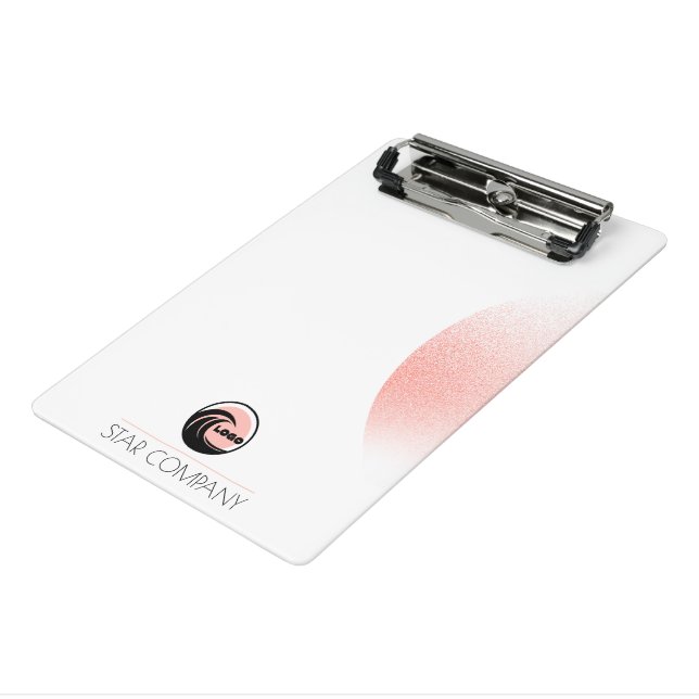 Coral Pink Stylish Trendy Mini Clipboard (Angled3)