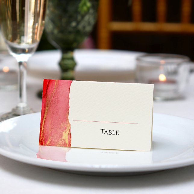 Coral Pink Wedding Place Card (Coral Pink Wedding Place Card)