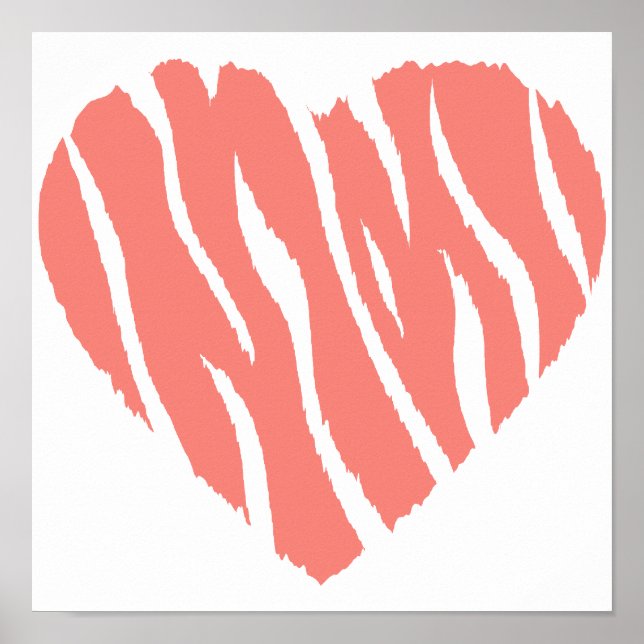 Coral Pink Wild Heart Poster (Front)