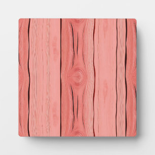 Coral Pink Wood Grain Rustic Farmhouse Texture Plaque