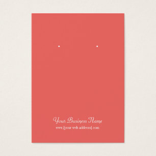 Coral Plain Simple Custom Earring Card
