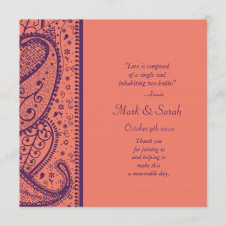 Coral Plum Paisley Pattern Program Programme
