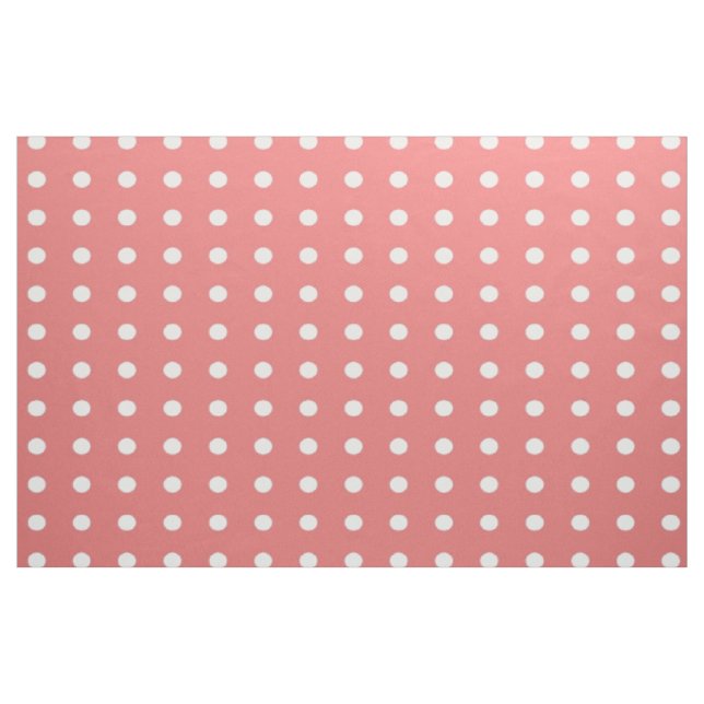 Coral Polka Dot Fabric (Yard)